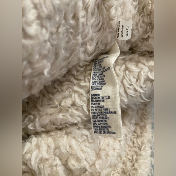 American eagle Faux Fur wool lined black jacket zip up jacket size XS - Picture 7 of 7